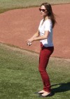 Kristin Kreuk - Throwing out the first pitch at the Toronto Blue Jays game